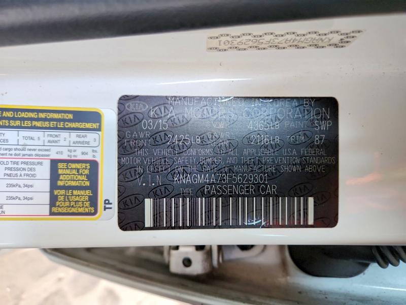 70280496 :رقم المزاد ، KNAGM4A73F5629301 vin ، 2015 Kia Optima مزاد بيع