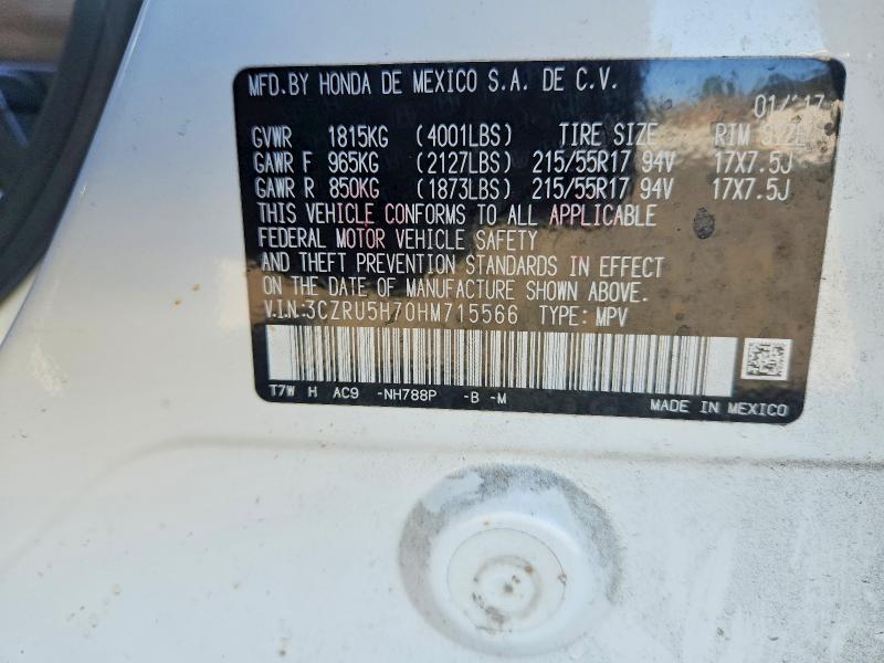 Aukcja sprzedaży 2017 Honda Hr-v, vin: 3CZRU5H70HM715566, numer aukcji: 70889936