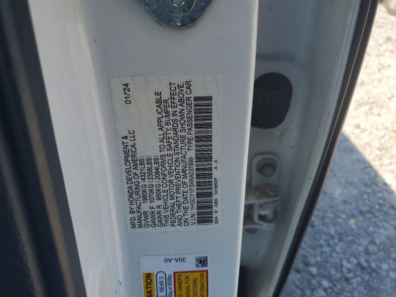 2024 Honda Accord მანქანა იყიდება აუქციონზე, vin: 1HGCY1F3XRA037899, აუქციონის ნომერი: 67337986