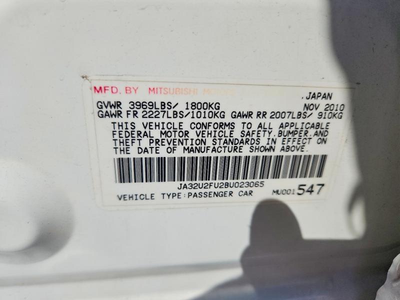 Продаж на аукціоні авто 2011 Mitsubishi Lancer, vin: JA32U2FU2BU023065, номер лоту: 67853976