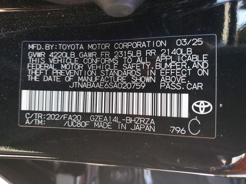 Продаж на аукціоні авто 2025 Toyota Gr Corolla, vin: JTNABAAE6SA020759, номер лоту: 67443666