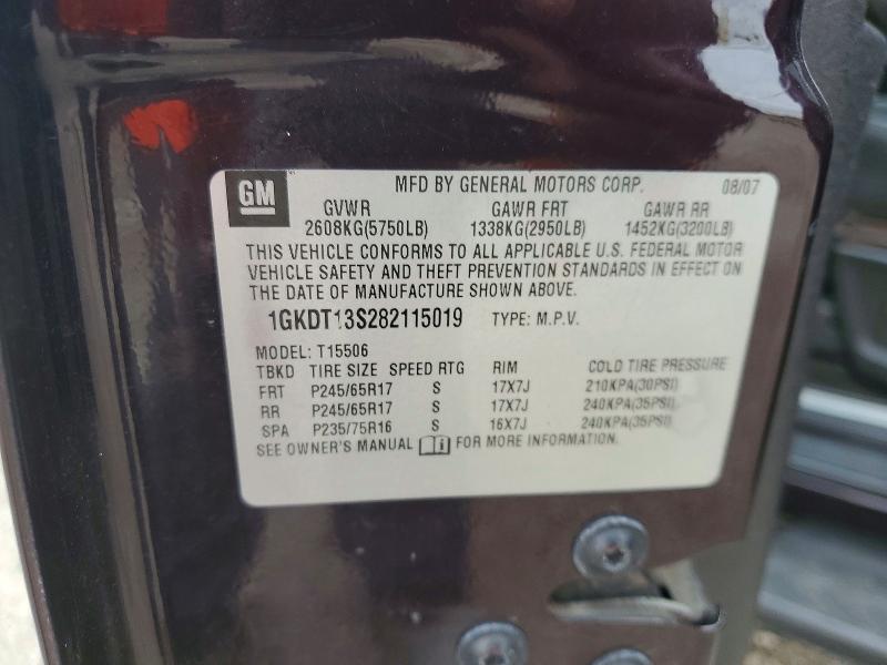 69619466 :رقم المزاد ، 1GKDT13S282115019 vin ، 2008 Gmc Envoy مزاد بيع