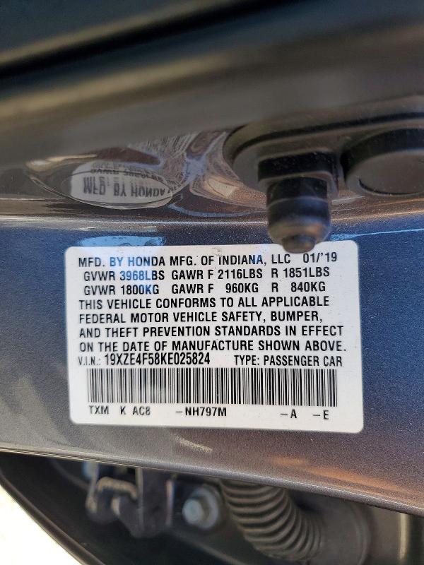 70284996 :رقم المزاد ، 19XZE4F58KE025824 vin ، 2019 Honda Insight مزاد بيع