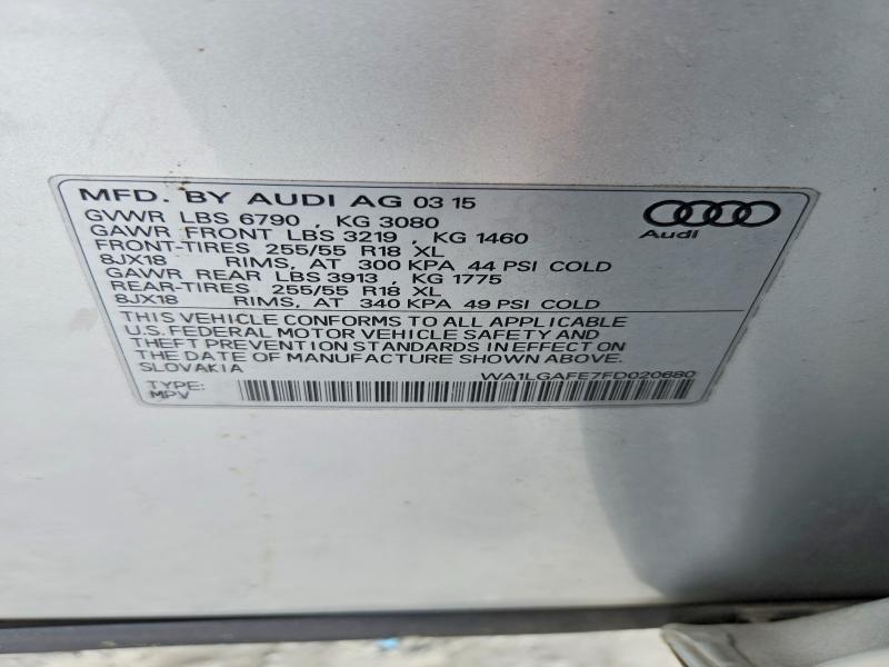 Aukcja sprzedaży 2015 Audi Q7, vin: WA1LGAFE7FD020680, numer aukcji: 68547836