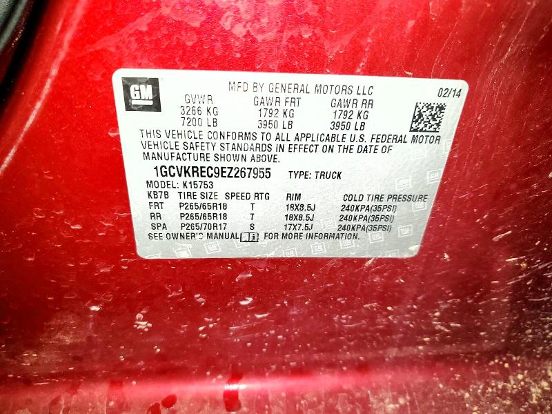 Aukcja sprzedaży 2014 Chevrolet Silverado, vin: 1GCVKREC9EZ267955, numer aukcji: 70301146