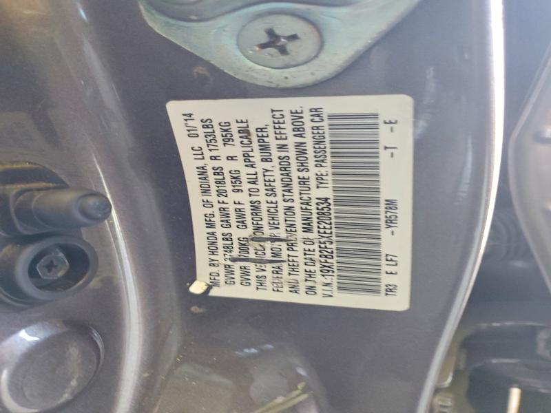 2014 Honda Civic მანქანა იყიდება აუქციონზე, vin: 19XFB2F5XEE208534, აუქციონის ნომერი: 69814356