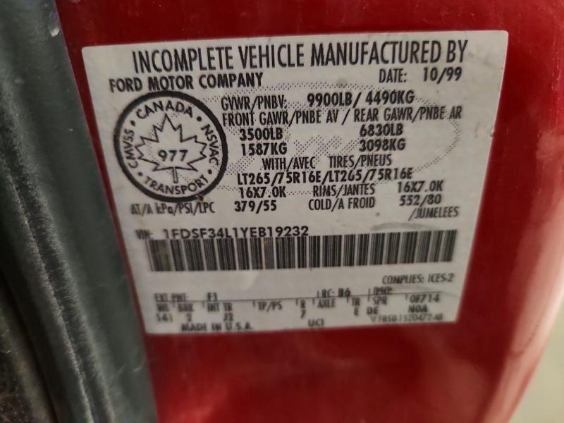 61410586 :رقم المزاد ، 1FDSF34L1YEB19232 vin ، 2000 Ford F350 مزاد بيع