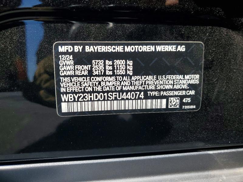 68422976 :رقم المزاد ، WBY23HD01SFU44074 vin ، 2025 Bmw I4 مزاد بيع