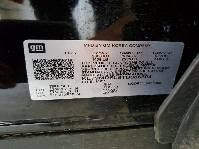 Aukcja sprzedaży 2026 Chevrolet Trailblazer, vin: KL79MRSL9TB086504, numer aukcji: 69046376