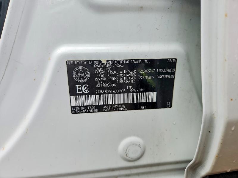 Продажа на аукционе авто 2015 Toyota Rav4, vin: 2T3BFREV9FW300995, номер лота: 66233076