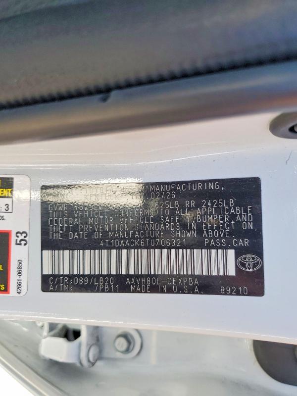 Aukcja sprzedaży 2026 Toyota Camry, vin: 4T1DAACK6TU706321, numer aukcji: 68055256