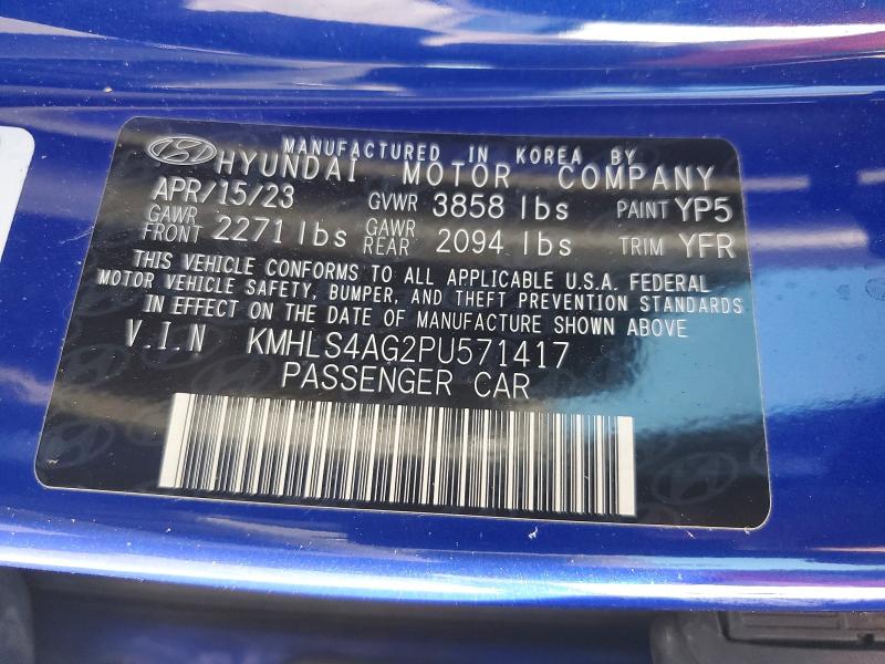 Aukcja sprzedaży 2023 Hyundai Elantra, vin: KMHLS4AG2PU571417, numer aukcji: 69739856