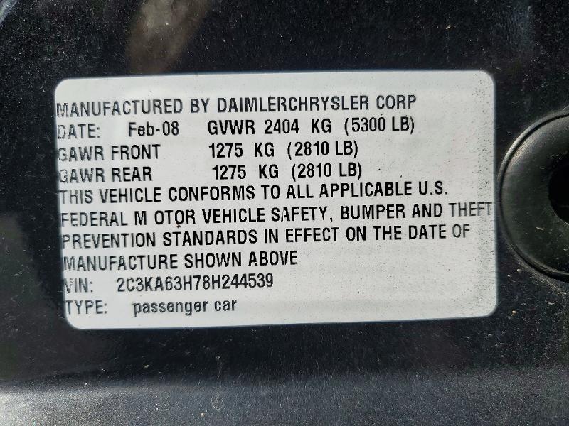 Продаж на аукціоні авто 2008 Chrysler 300c, vin: 2C3KA63H78H244539, номер лоту: 69062666