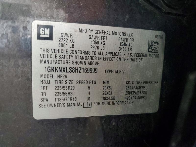 Aukcja sprzedaży 2017 Gmc Acadia, vin: 1GKKNXLS8HZ169999, numer aukcji: 67719136
