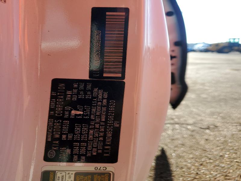 67830136 :رقم المزاد ، KNDMB5C16G6216620 vin ، 2016 Kia Sedona مزاد بيع