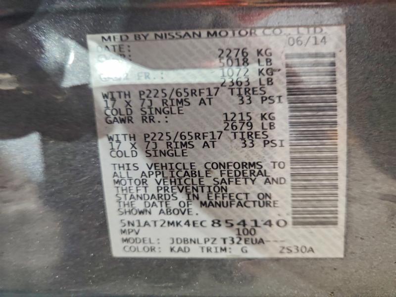 Aukcja sprzedaży 2014 Nissan Rogue, vin: 5N1AT2MK4EC854140, numer aukcji: 68931336