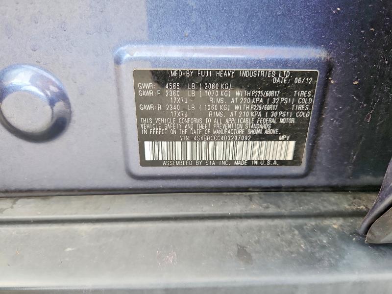 67485936 :رقم المزاد ، 4S4BRCCC4D3207092 vin ، 2013 Subaru Outback مزاد بيع