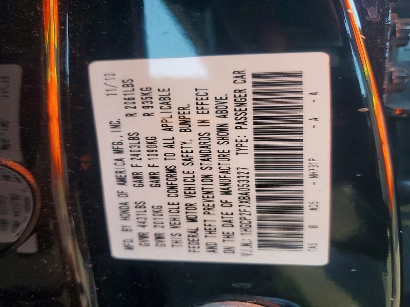 Aukcja sprzedaży 2011 Honda Accord, vin: 1HGCP2F7XBA053327, numer aukcji: 69715676