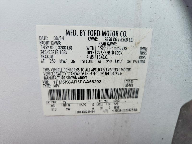Aukcja sprzedaży 2015 Ford Explorer, vin: 1FM5K8AR5FGA66292, numer aukcji: 68436636