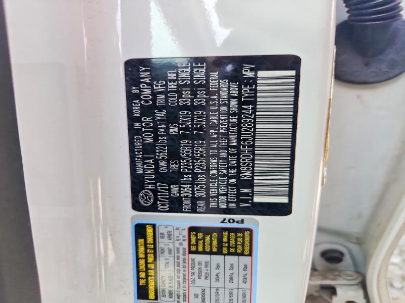 69232986 :رقم المزاد ، KM8SRDHF6JU289244 vin ، 2018 Hyundai Santa Fe مزاد بيع