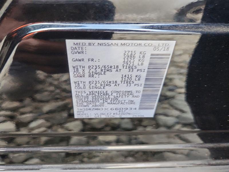 Продажа на аукционе авто 2018 Nissan Pathfinder, vin: 5N1DR2MM3JC660934, номер лота: 67624496