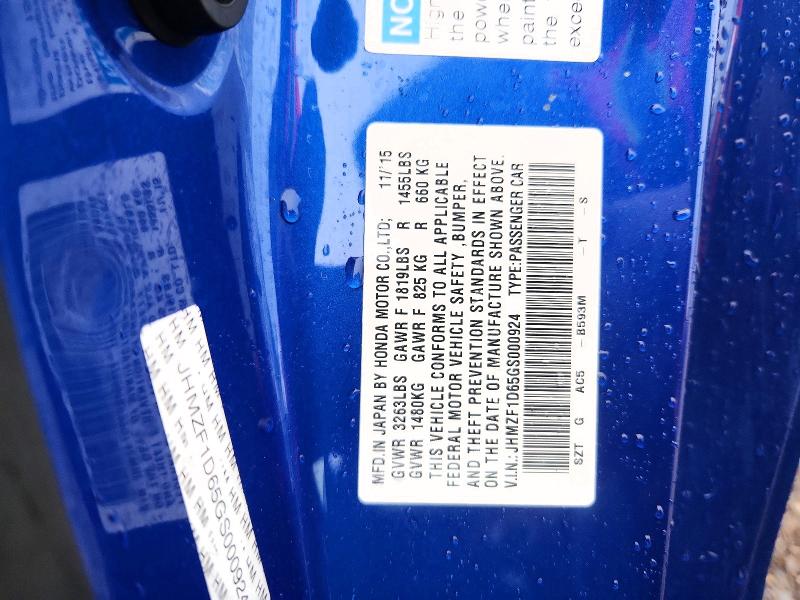 Продаж на аукціоні авто 2016 Honda Cr-z, vin: JHMZF1D65GS000924, номер лоту: 68804006