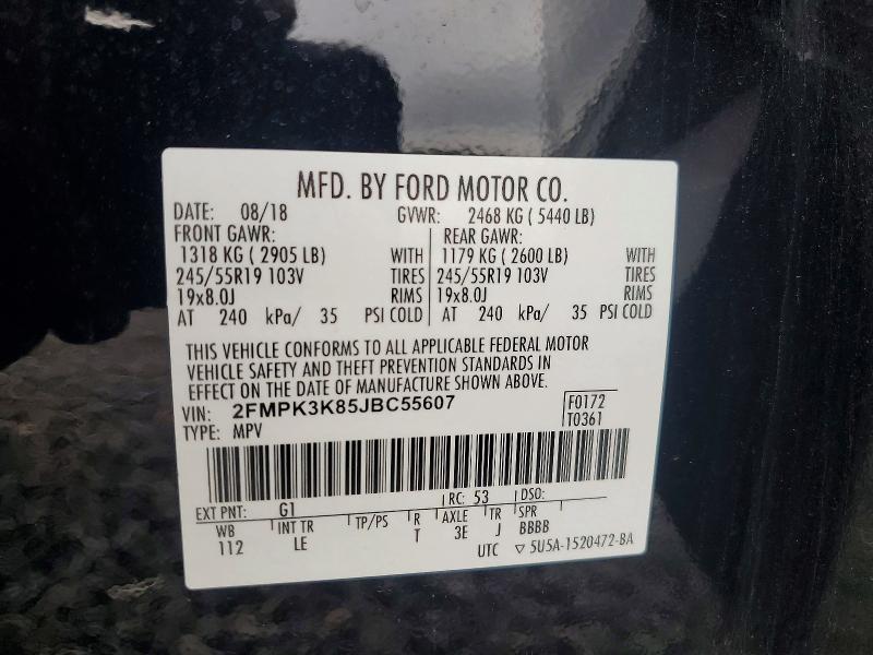 Продажа на аукционе авто 2018 Ford Edge, vin: 2FMPK3K85JBC55607, номер лота: 70383146