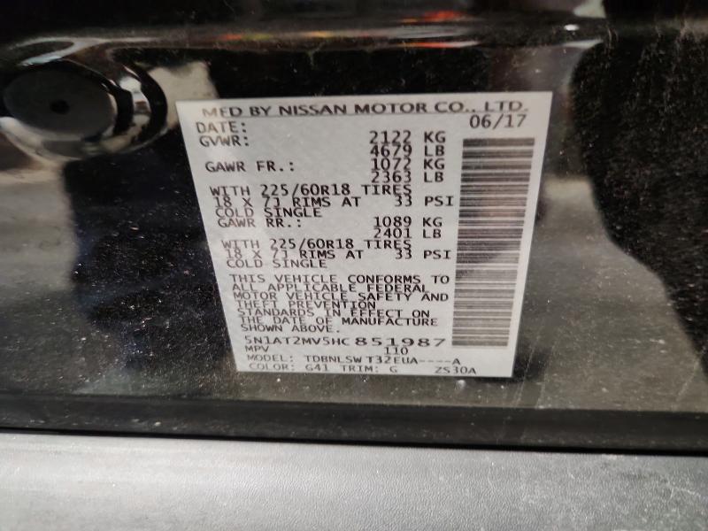 Aukcja sprzedaży 2017 Nissan Rogue, vin: 5N1AT2MV5HC851987, numer aukcji: 66585336