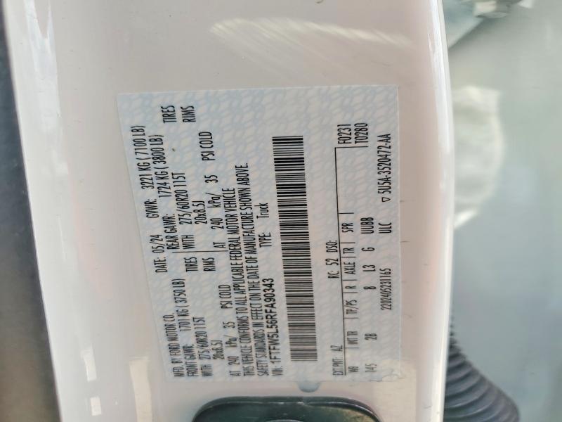 Aukcja sprzedaży 2024 Ford F150, vin: 1FTFW5L56RFA90343, numer aukcji: 70482356