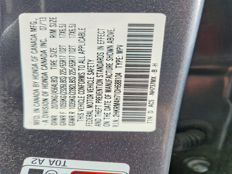 68863756 :رقم المزاد ، 2HKRM4H71DH688104 vin ، 2013 Honda Cr-v مزاد بيع