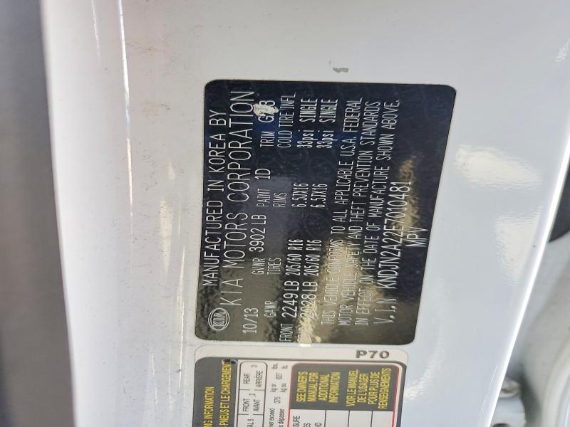 2014 Kia Soul მანქანა იყიდება აუქციონზე, vin: KNDJN2A22E7010481        , აუქციონის ნომერი: 68869986
