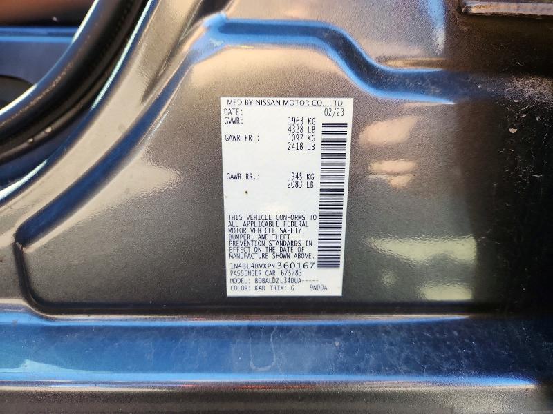 2023 Nissan Altima მანქანა იყიდება აუქციონზე, vin: 1N4BL4BVXPN360167, აუქციონის ნომერი: 69427276