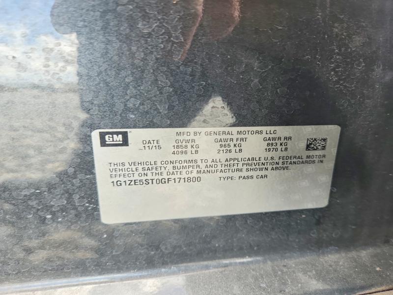 69204656 :رقم المزاد ، 1G1ZE5ST0GF171800 vin ، 2016 Chevrolet Malibu مزاد بيع