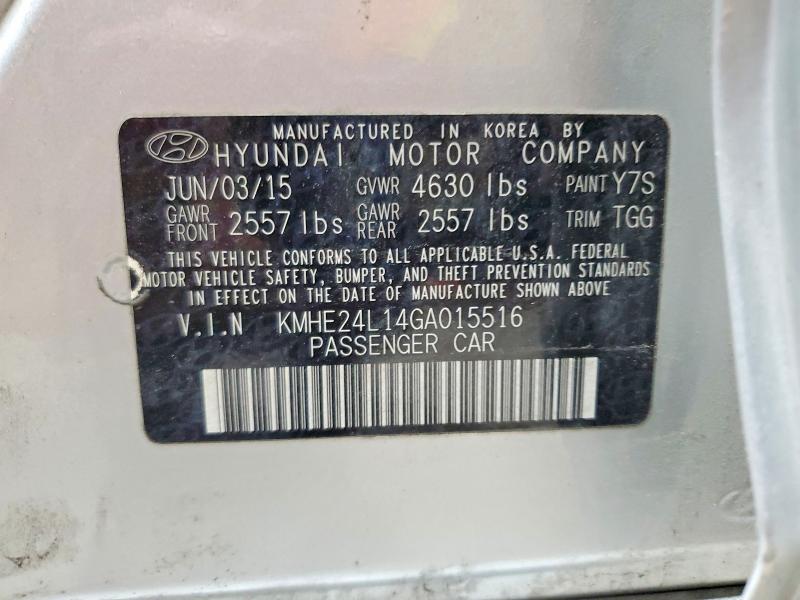 Aukcja sprzedaży 2016 Hyundai Sonata Hybrid, vin: KMHE24L14GA015516, numer aukcji: 69307406