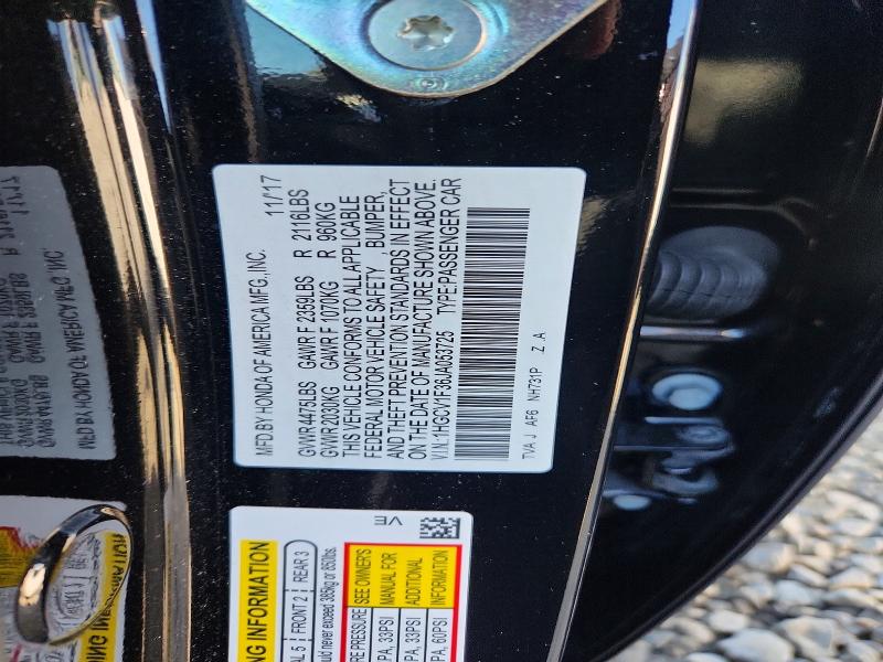 Продаж на аукціоні авто 2018 Honda Accord, vin: 1HGCV1F36JA053725, номер лоту: 68487766
