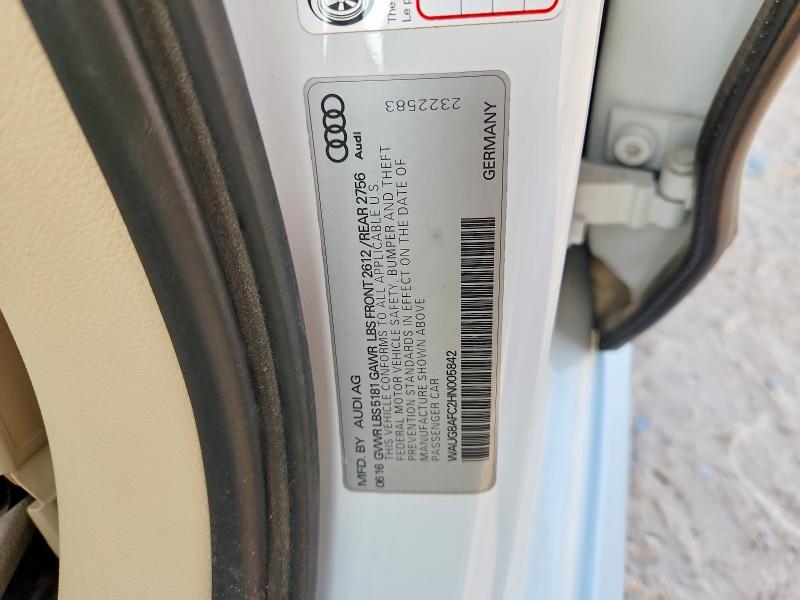 2017 Audi A6 მანქანა იყიდება აუქციონზე, vin: WAUG8AFC2HN005842, აუქციონის ნომერი: 65952226