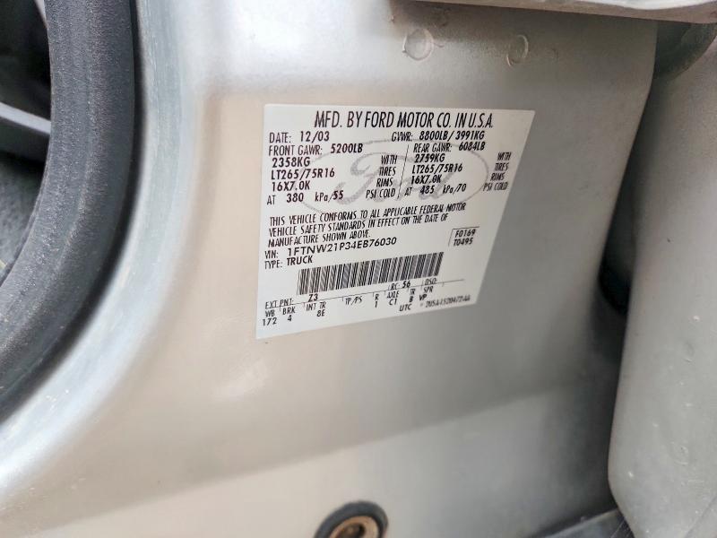Aukcja sprzedaży 2004 Ford F250, vin: 1FTNW21P34EB76030, numer aukcji: 67891446