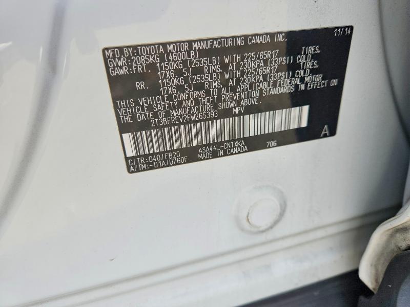 Продаж на аукціоні авто 2015 Toyota Rav4, vin: 2T3BFREV2FW265393, номер лоту: 68111236