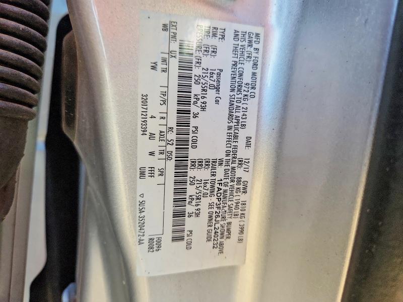 66555366 :رقم المزاد ، 1FADP3F26JL240232 vin ، 2018 Ford Focus مزاد بيع
