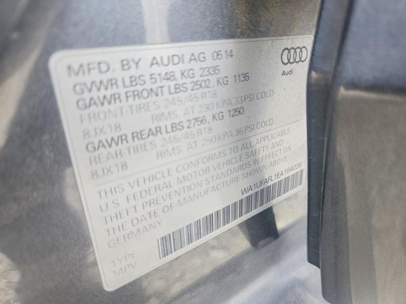 Aukcja sprzedaży 2014 Audi A4 Allroad, vin: WA1UFAFL1EA164036, numer aukcji: 69731516