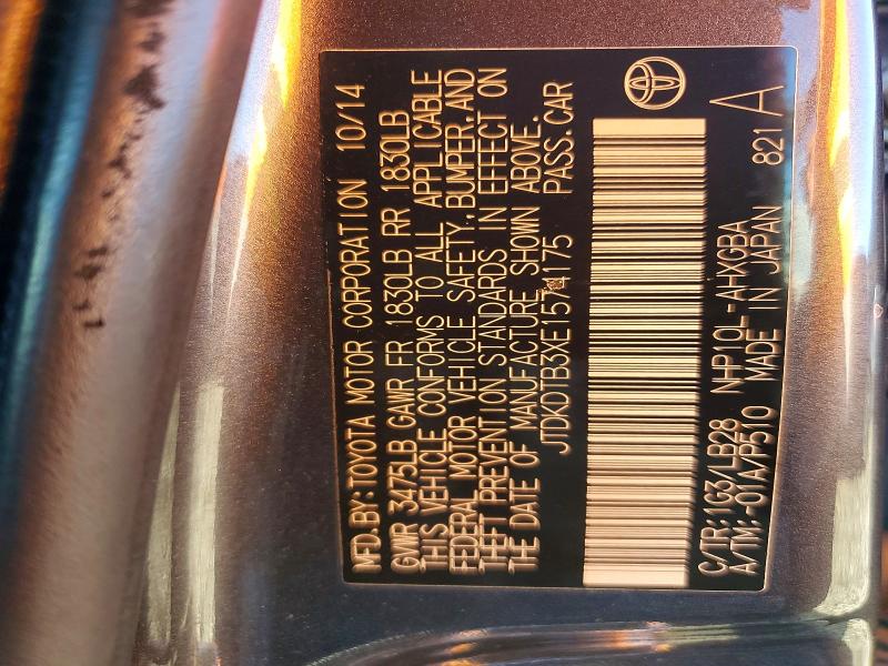 Aukcja sprzedaży 2014 Toyota Prius C, vin: JTDKDTB3XE1574175, numer aukcji: 70588096