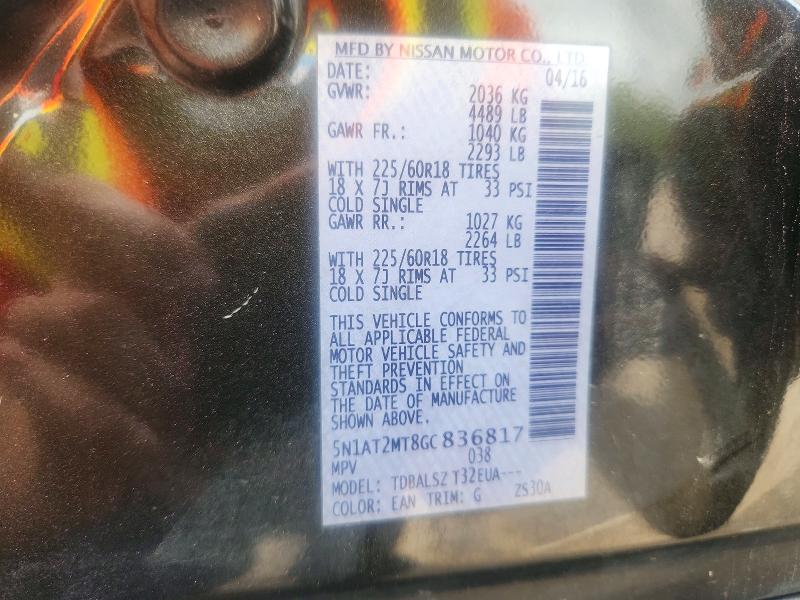 Продаж на аукціоні авто 2016 Nissan Rogue, vin: 5N1AT2MT8GC836817, номер лоту: 67715006