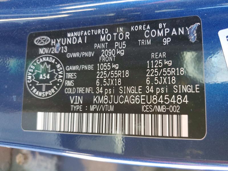 Aukcja sprzedaży 2014 Hyundai Tucson, vin: KM8JUCAG6EU845484, numer aukcji: 66429846