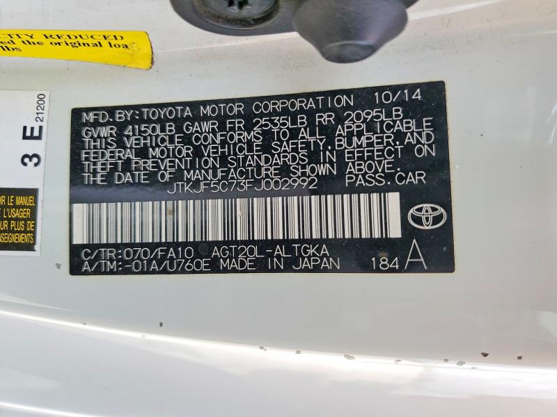 Продаж на аукціоні авто 2015 Scion Tc, vin: JTKJF5C73FJ002992, номер лоту: 69979586
