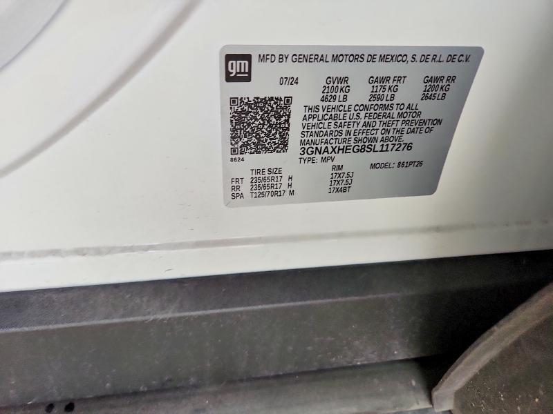 68016436 :رقم المزاد ، 3GNAXHEG8SL117276 vin ، 2025 Chevrolet Equinox مزاد بيع
