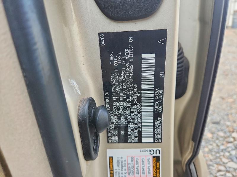 Aukcja sprzedaży 2008 Lexus Gx, vin: JTJBT20X980165885, numer aukcji: 70000976