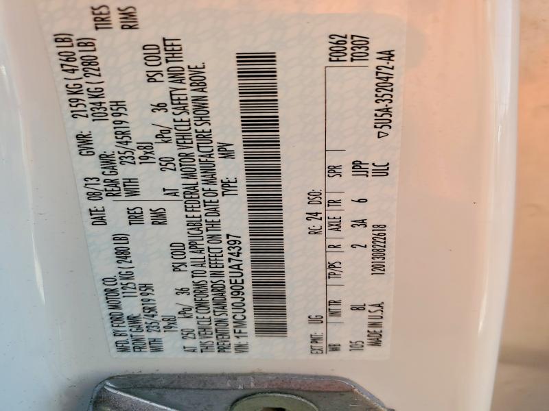 2014 Ford Escape მანქანა იყიდება აუქციონზე, vin: 1FMCU0J90EUA74397, აუქციონის ნომერი: 67319286