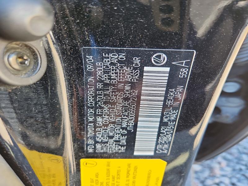 67038336 :رقم المزاد ، JTHBA30G555072762 vin ، 2005 Lexus Es مزاد بيع