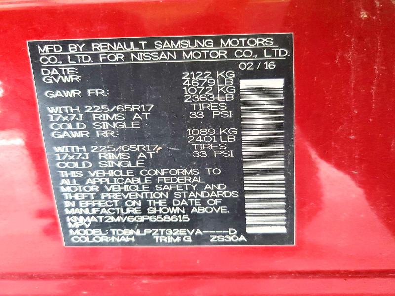 Продаж на аукціоні авто 2016 Nissan Rogue, vin: KNMAT2MV6GP658615, номер лоту: 68037836