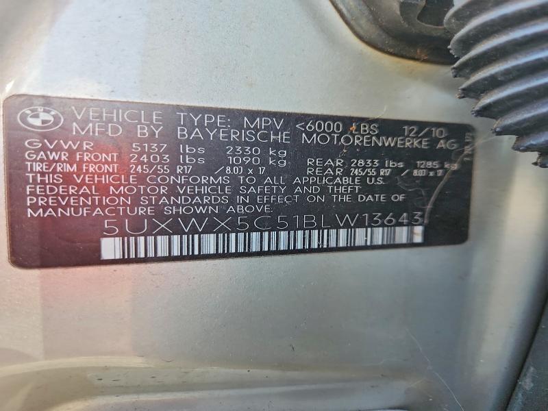 Aukcja sprzedaży 2011 Bmw X3, vin: 5UXWX5C51BLW13643, numer aukcji: 68564586